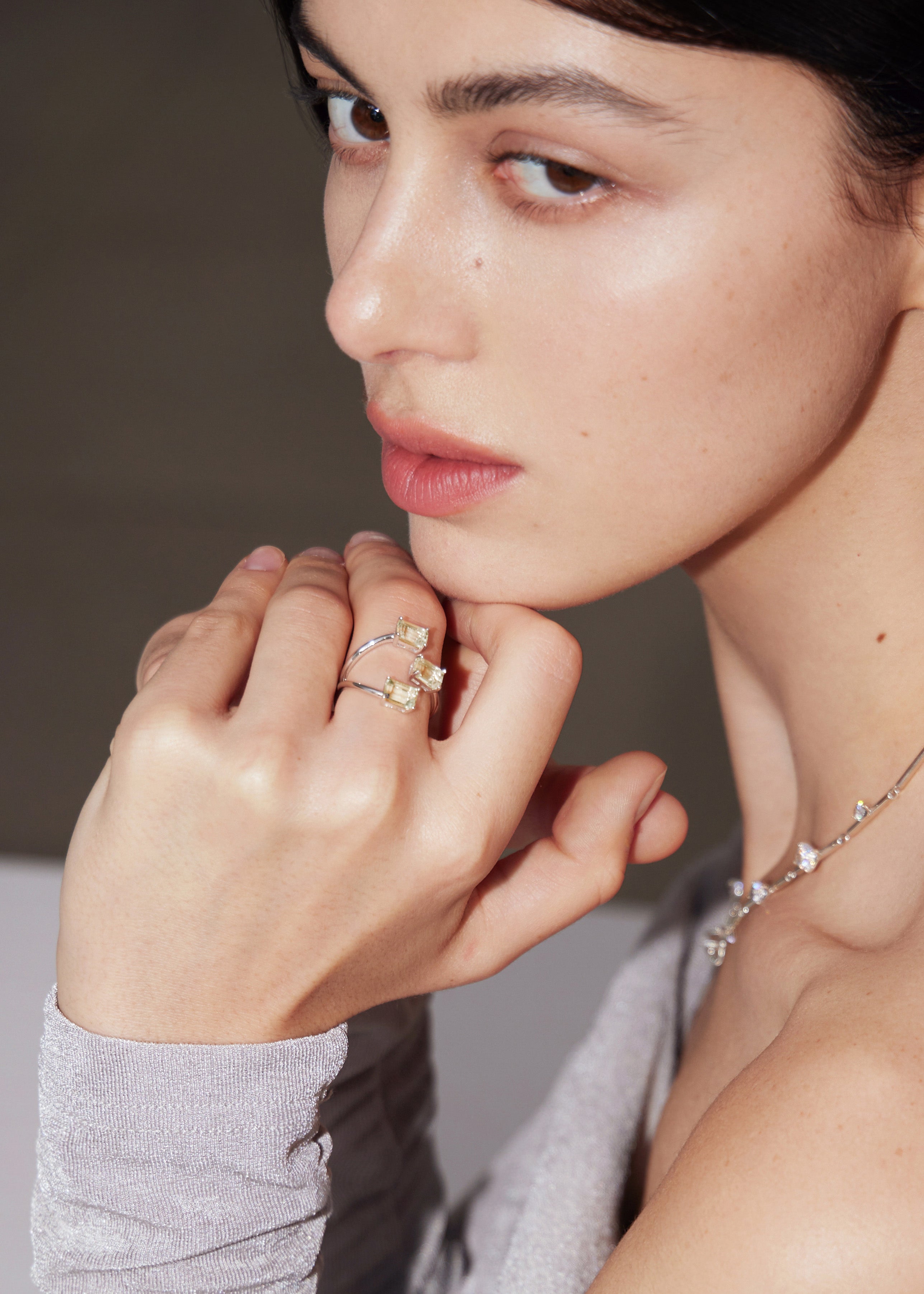 Silent Galaxy Ring | Lemon Quartz Edition