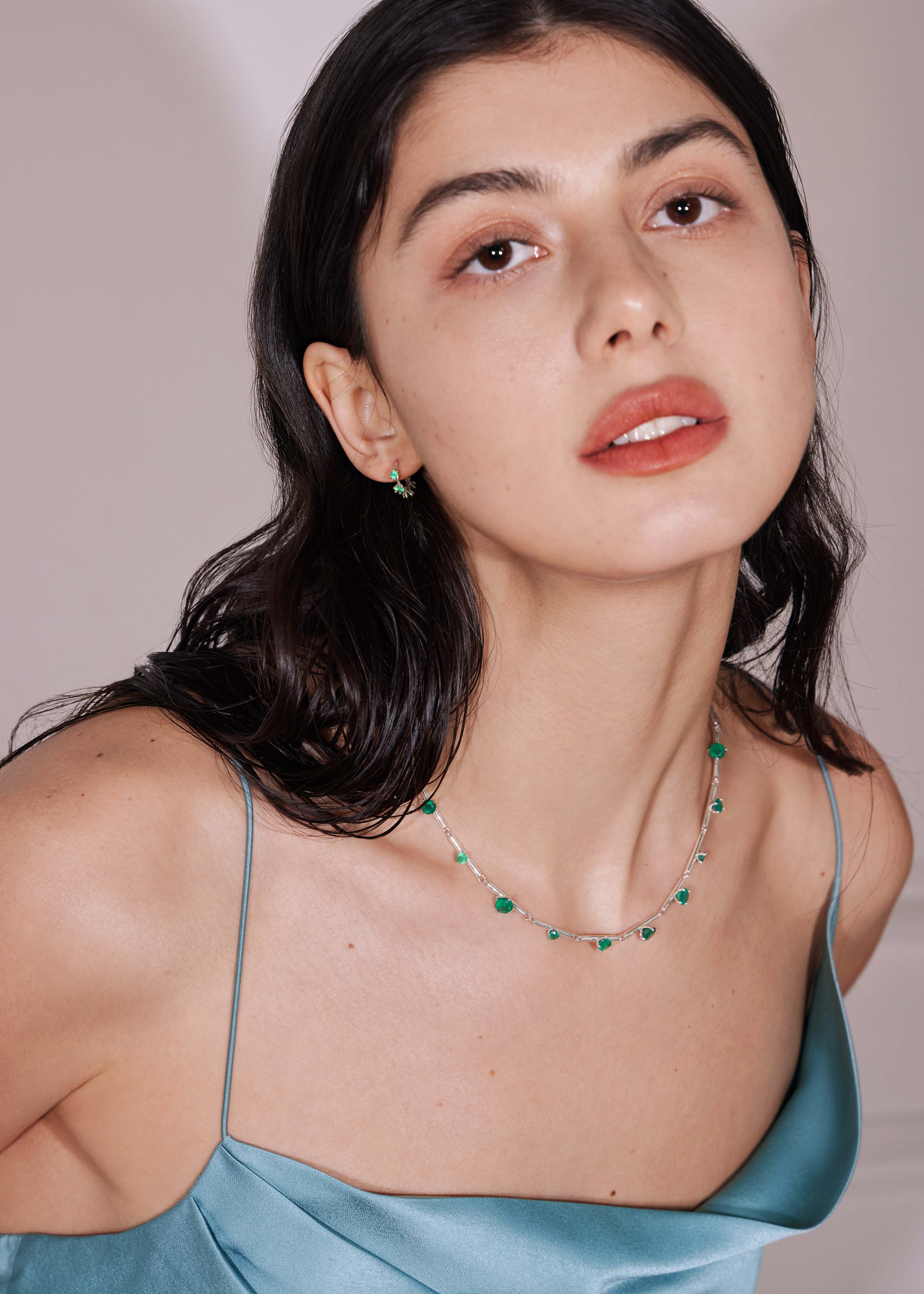 Evergreen Huggie Hoops