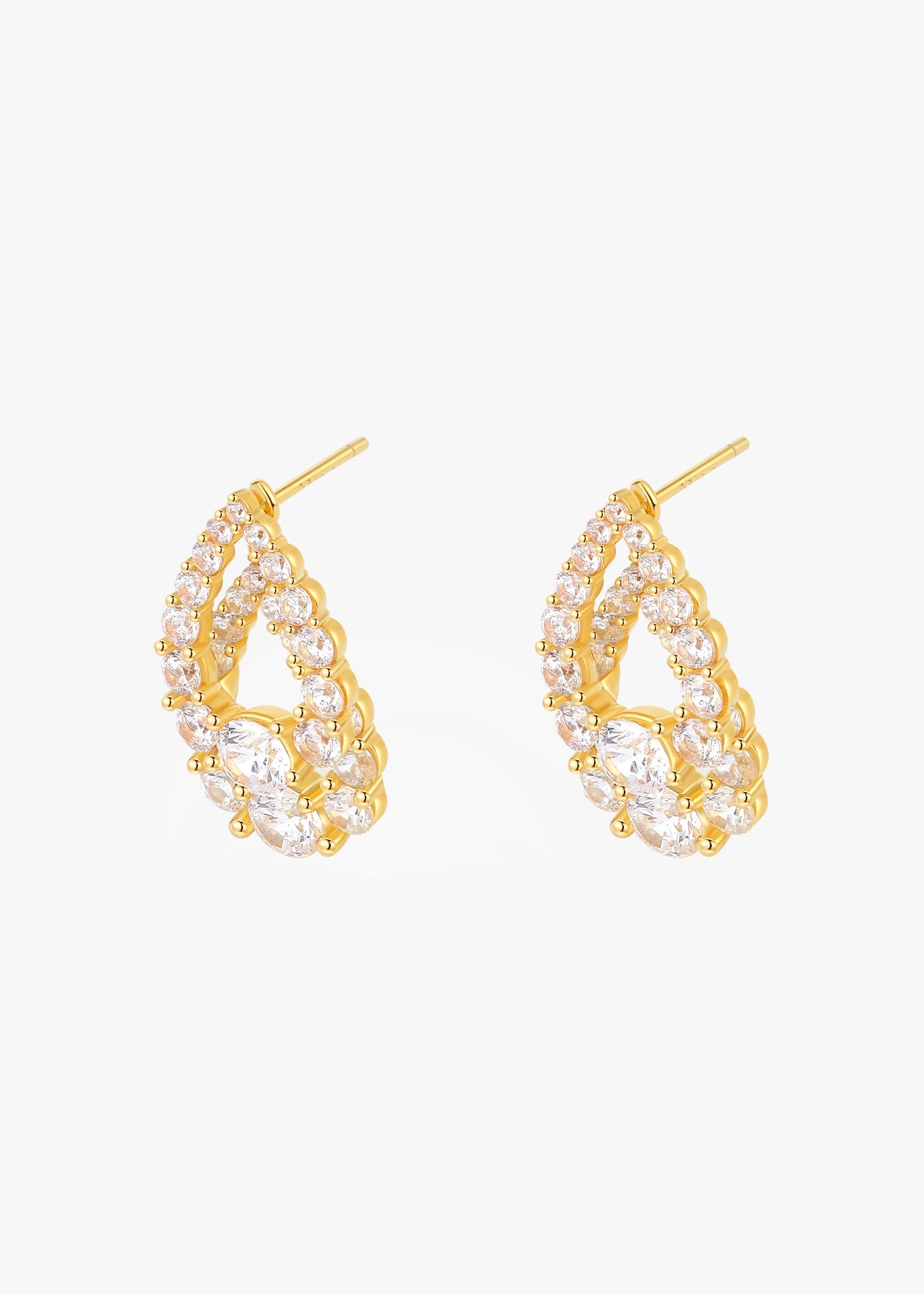 Teardrop Double Layer Earrings