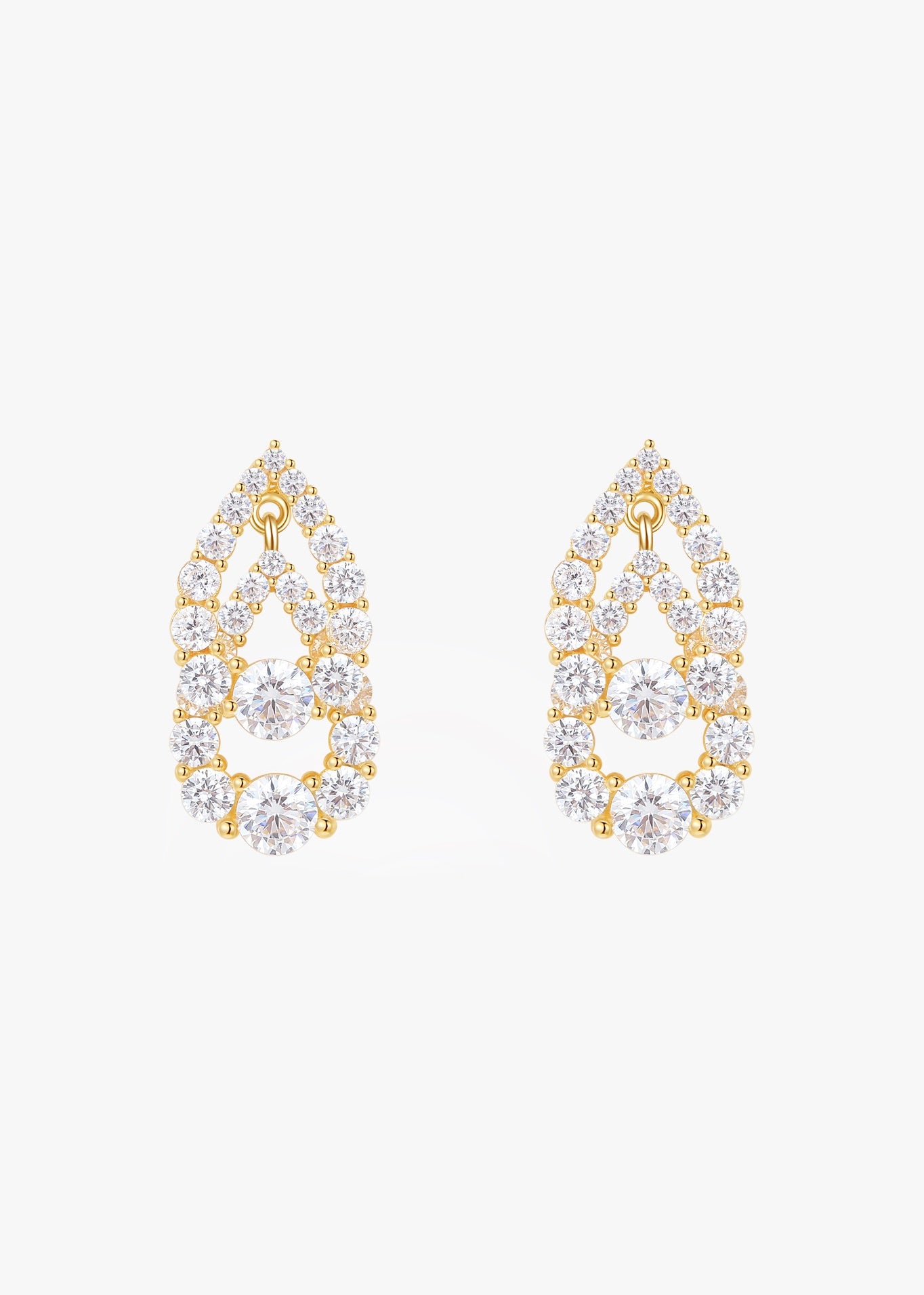 Teardrop Double Layer Earrings