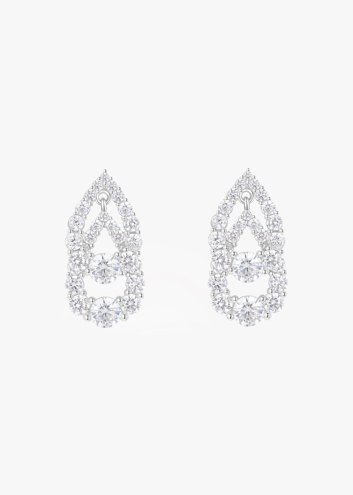 Teardrop Double Layer Earrings