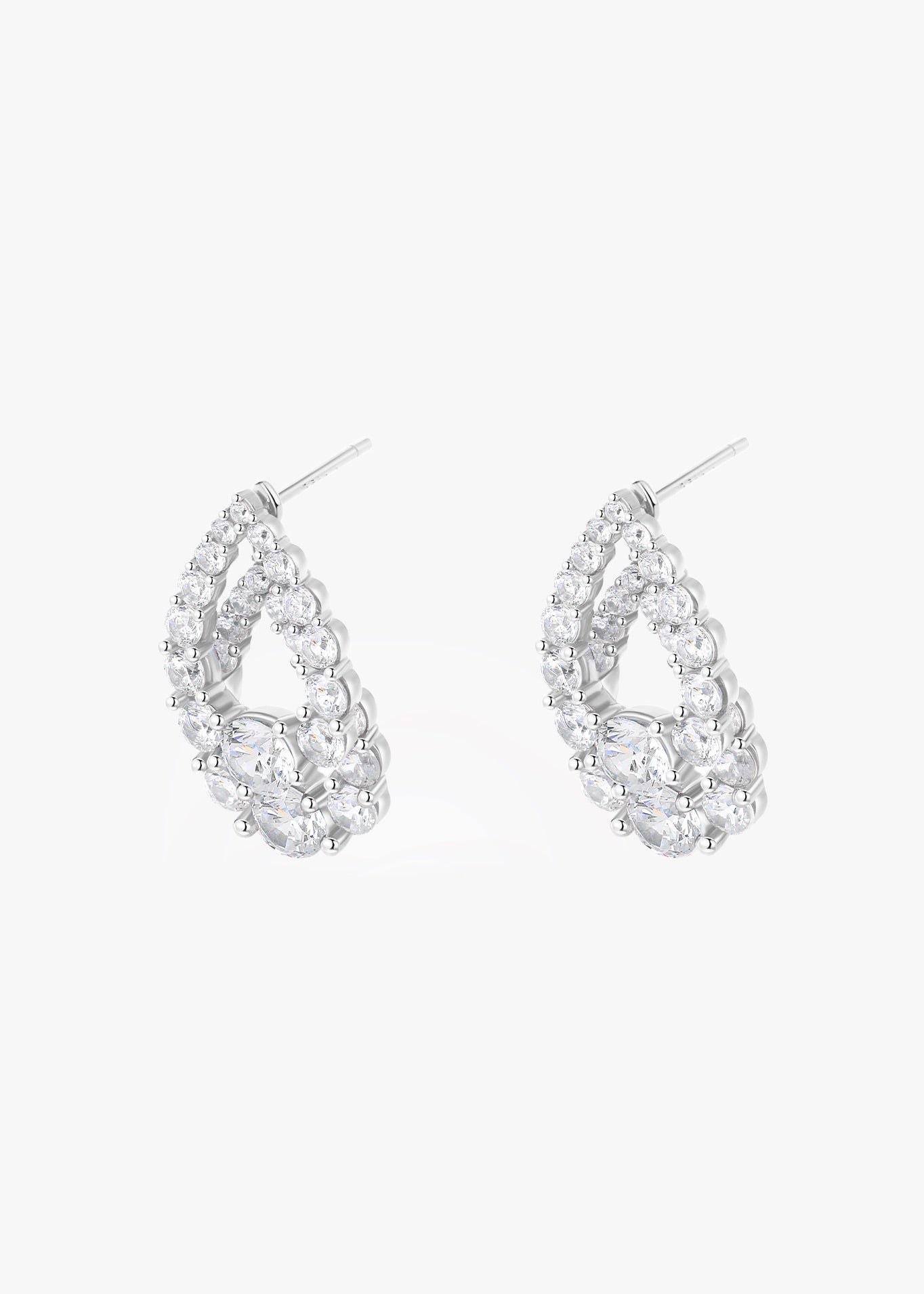 Teardrop Double Layer Earrings