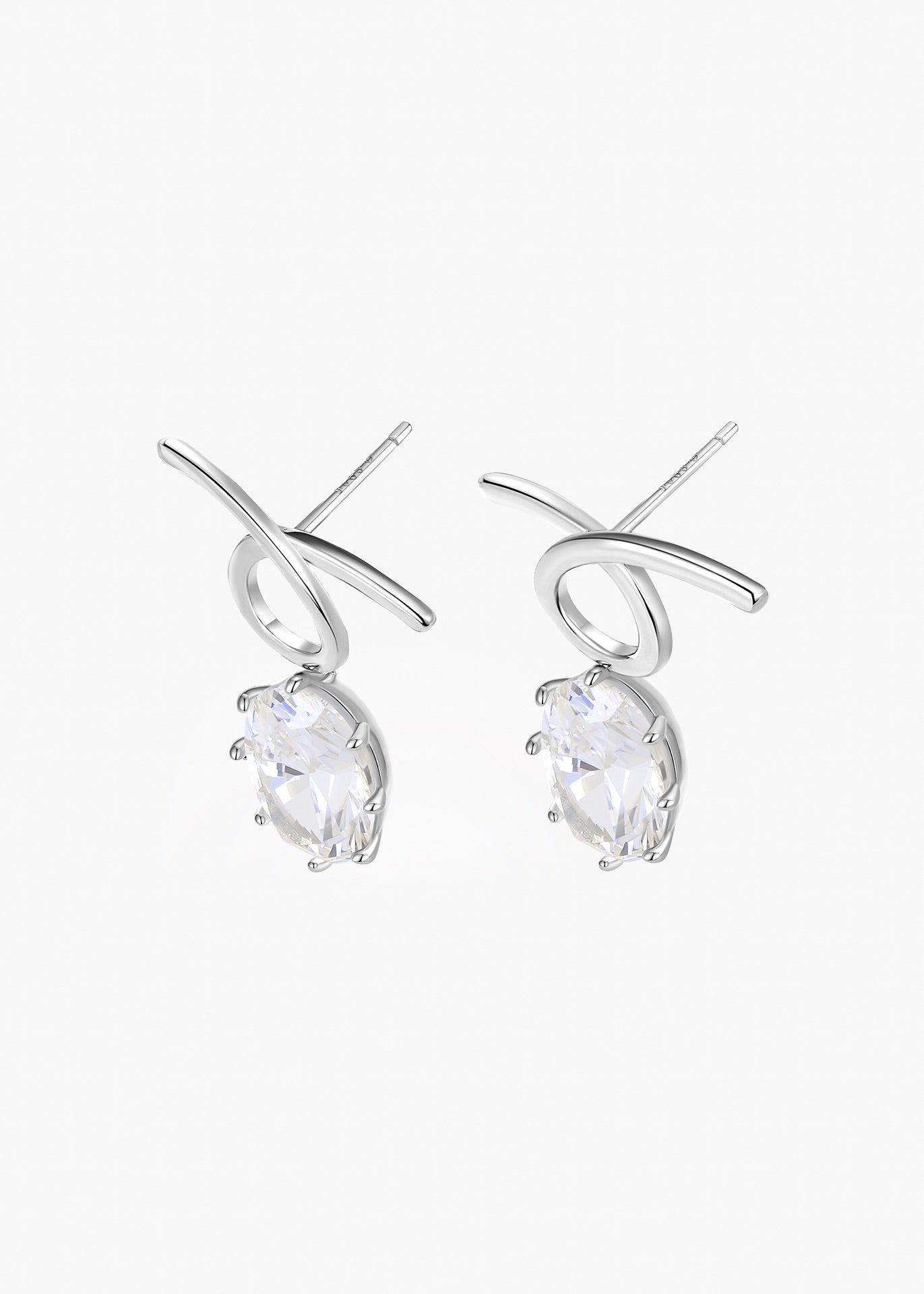 Dazzling Loop Earrings | Clear Quartz