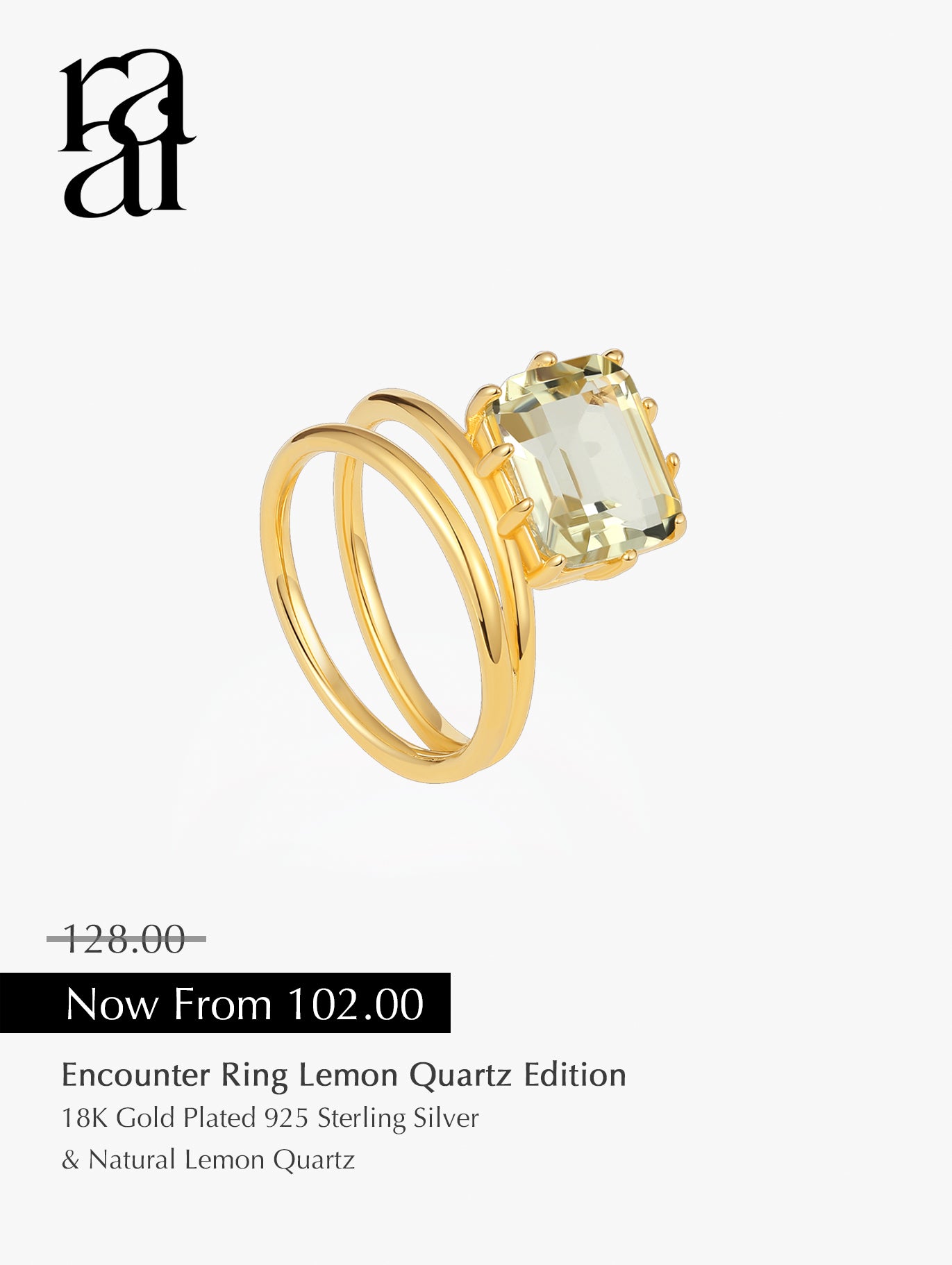 Serendipity Ring ｜ Lemon Quartz Edition