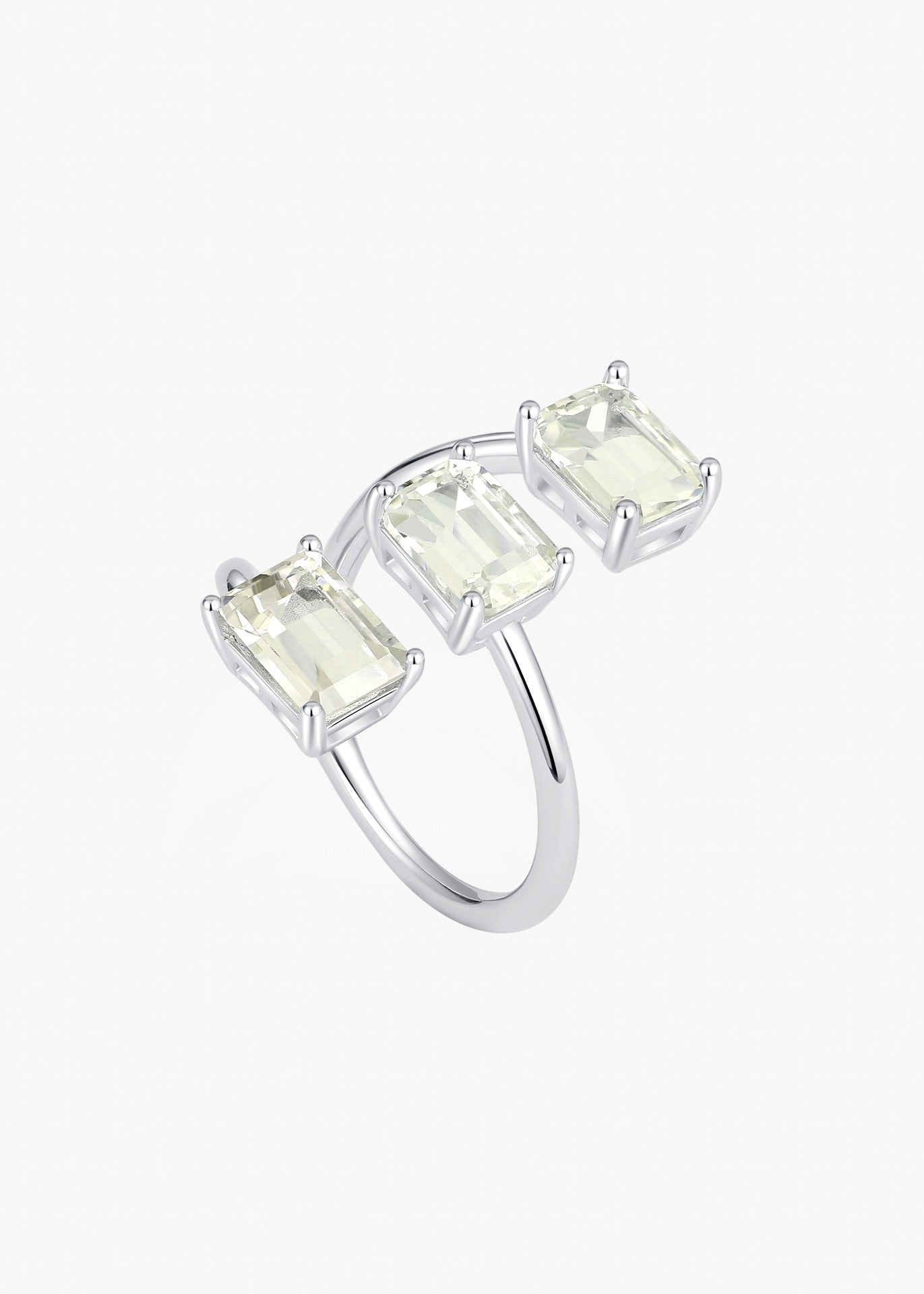 Intersected Gems Statement Ring ｜ Lemon Quartz