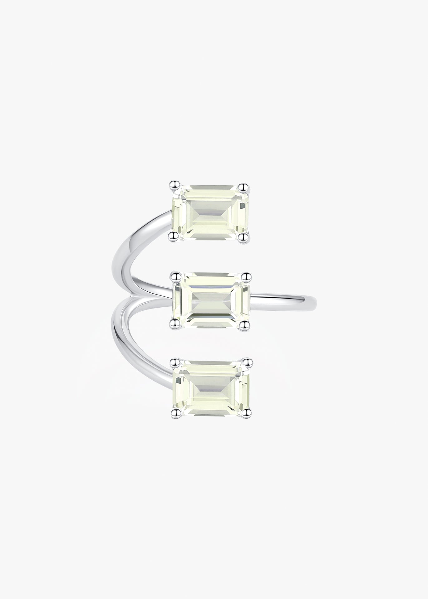 Intersected Gems Statement Ring ｜ Lemon Quartz