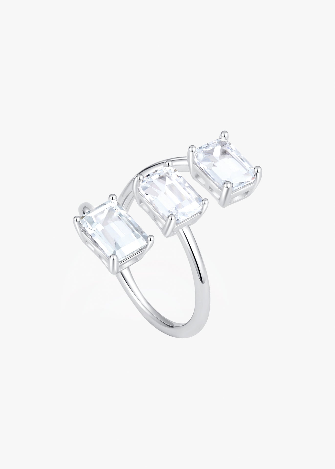 Intersected Gems Statement Ring | Clear Topaz