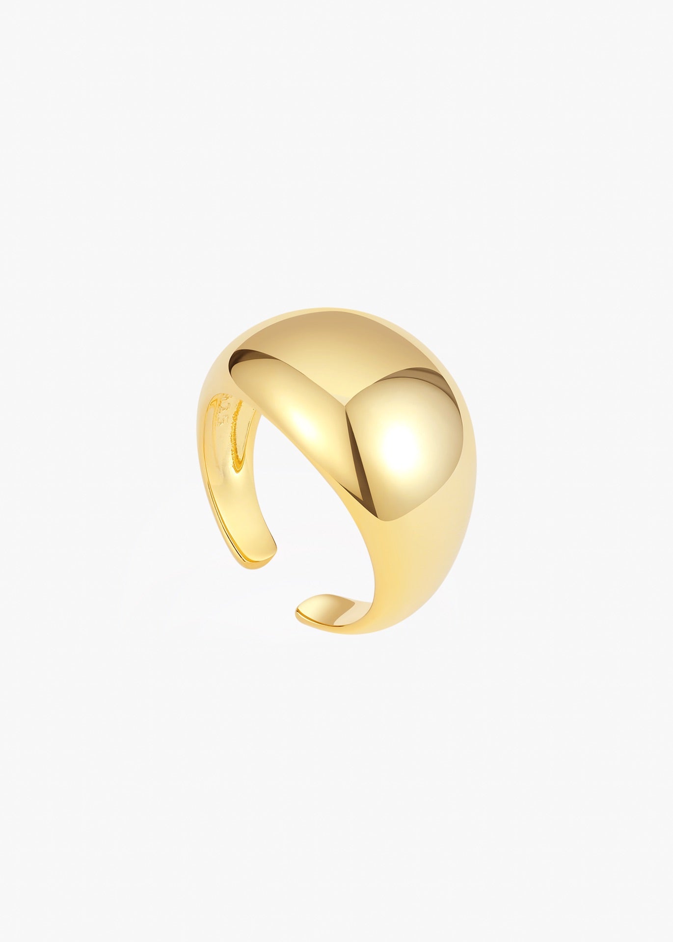 Mirrored Sphere Open Ring