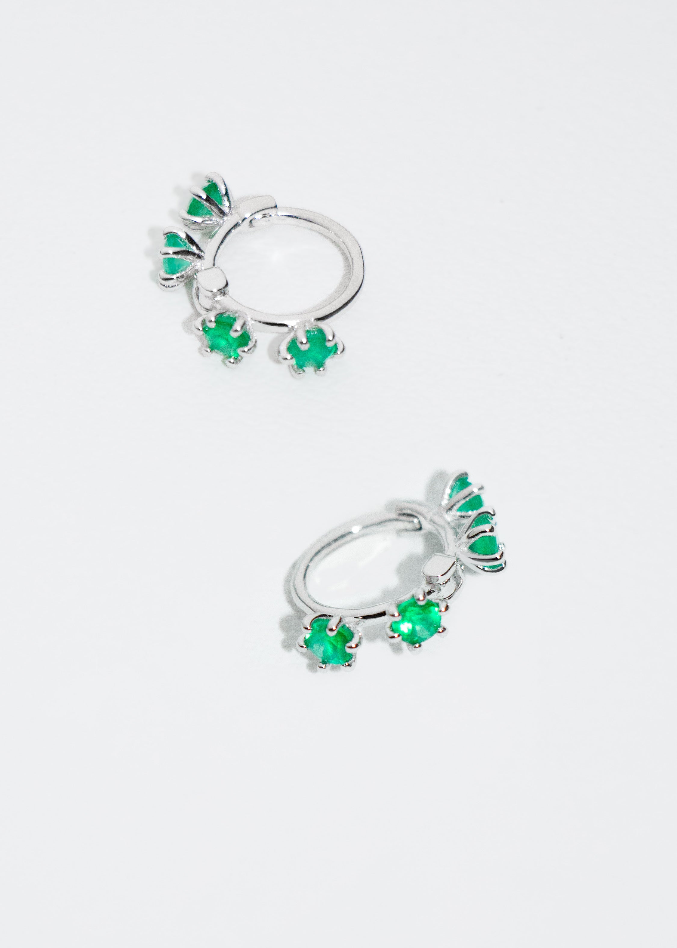 Starry Glow Hoops | Green Chalcedony